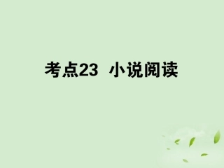 高考语文第一轮总复习 第四模块 4考点23 小说阅读课件