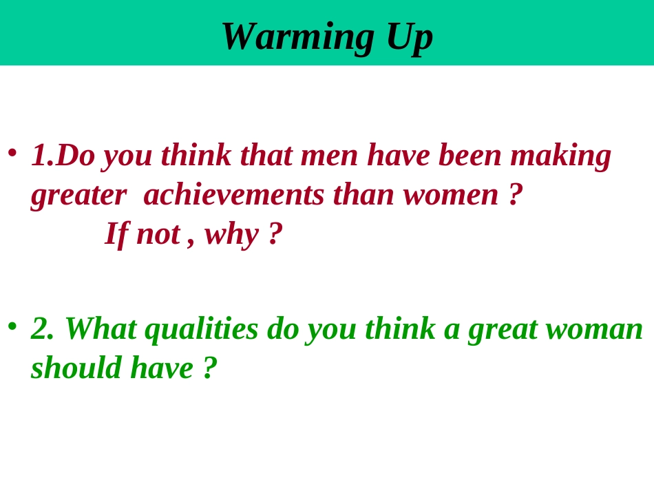 粤教版必修四高一英语Unit1 warming up 课件_第2页