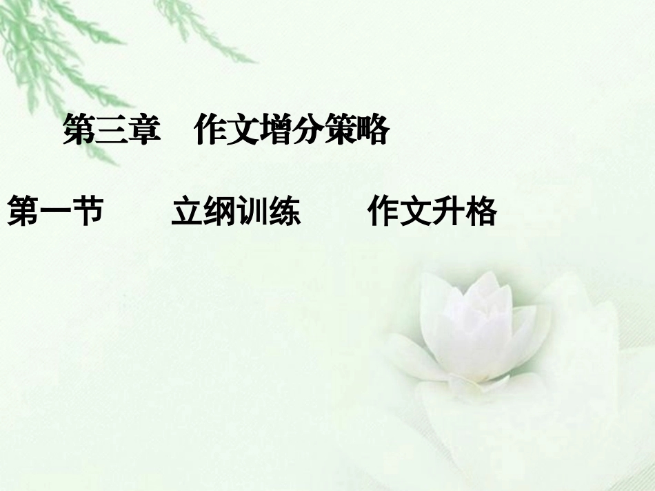 高中语文二轮复习 231 立纲训练 作文升格课件(新课标) 课件_第1页