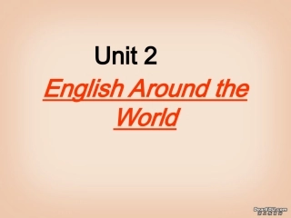 高一英语Unit2 English Around the World课件 人教版 课件