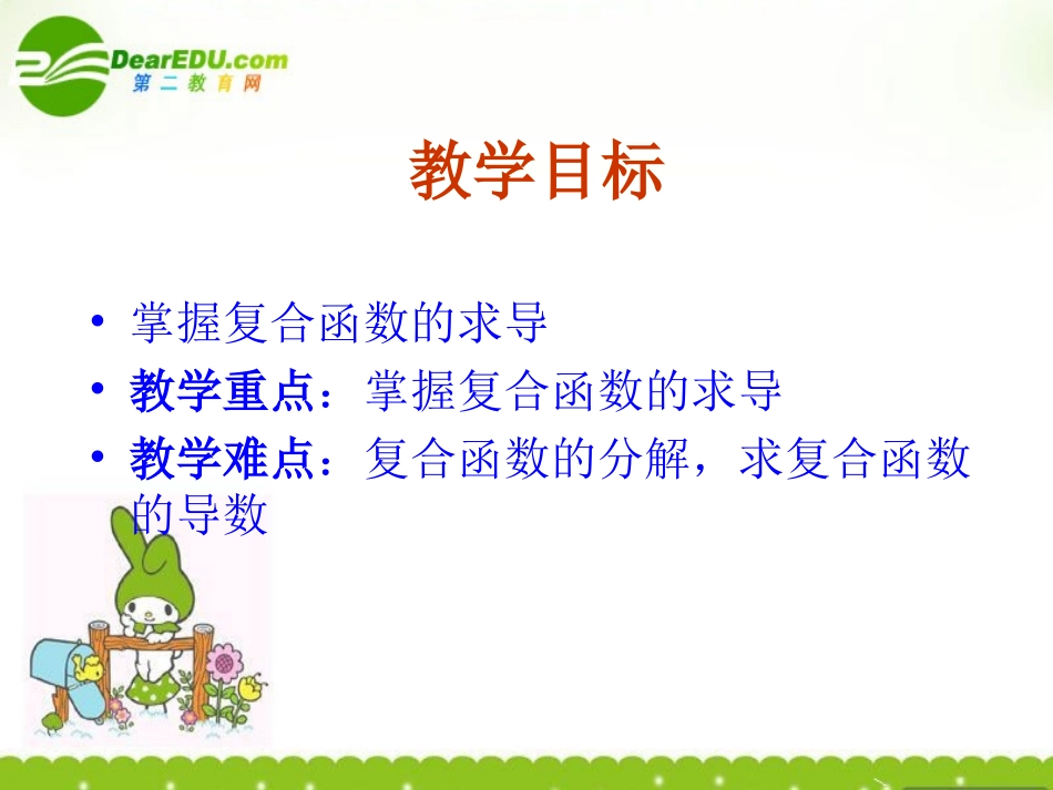 高中数学 134(导数在研究函数中的应用-复合函数的导数)课件 新人教A版选修2-2 课件_第3页