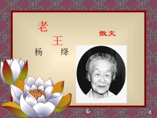 高中语文老王课件1 苏教版 必修3 课件