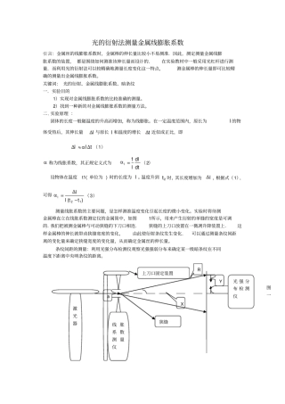 光的衍射法测量金属的热膨胀系数