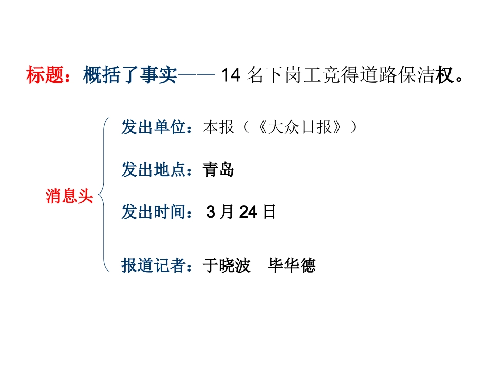 高中语文(14名下岗工竞得道路保洁权)课件 新人教版选修新闻阅读与实践 课件_第2页