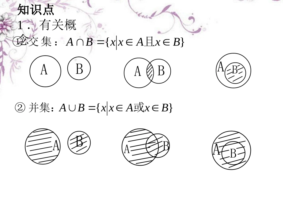 高三数学(集合的运算)复习课件 新人教版 课件_第2页
