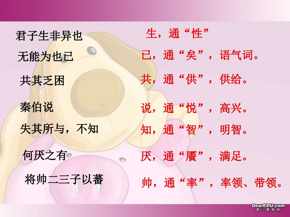 福建省高一语文资料上册古文知识点归纳 新课标 人教版 课件_第3页
