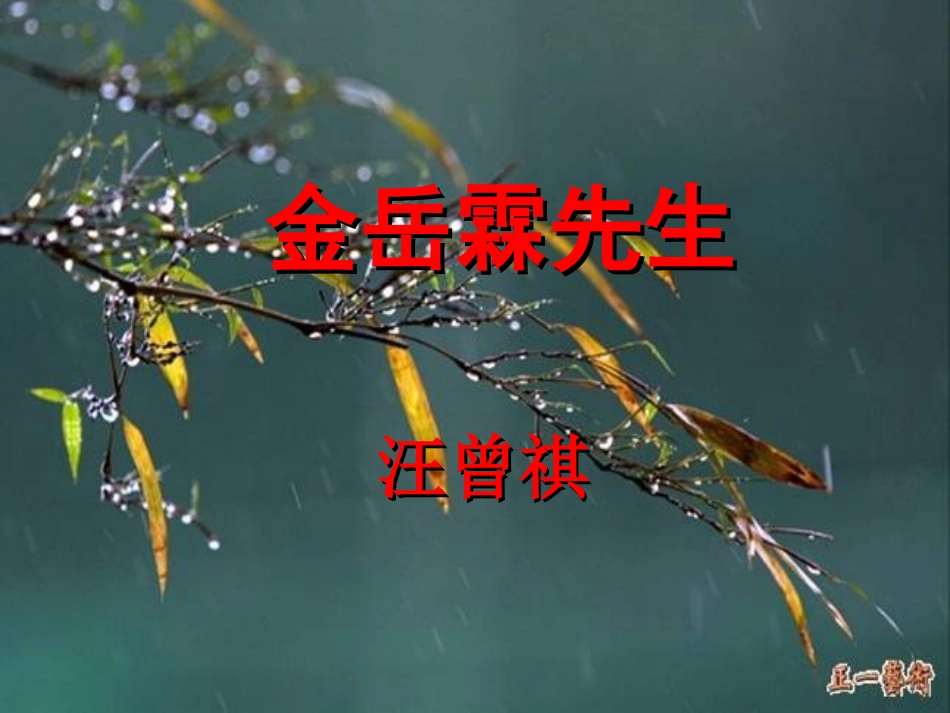 高中语文(金岳霖先生)课件 苏教版必修2_第3页