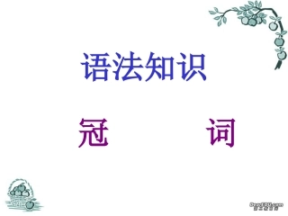 高三英语复习 冠词 新课标 人教版 课件