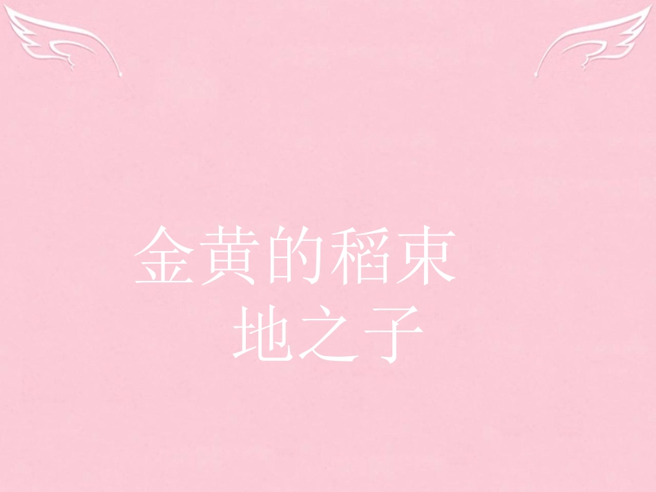 高中语文1421金黄的稻束地之子课件新人教选修中国诗歌散文欣赏 课件_第2页