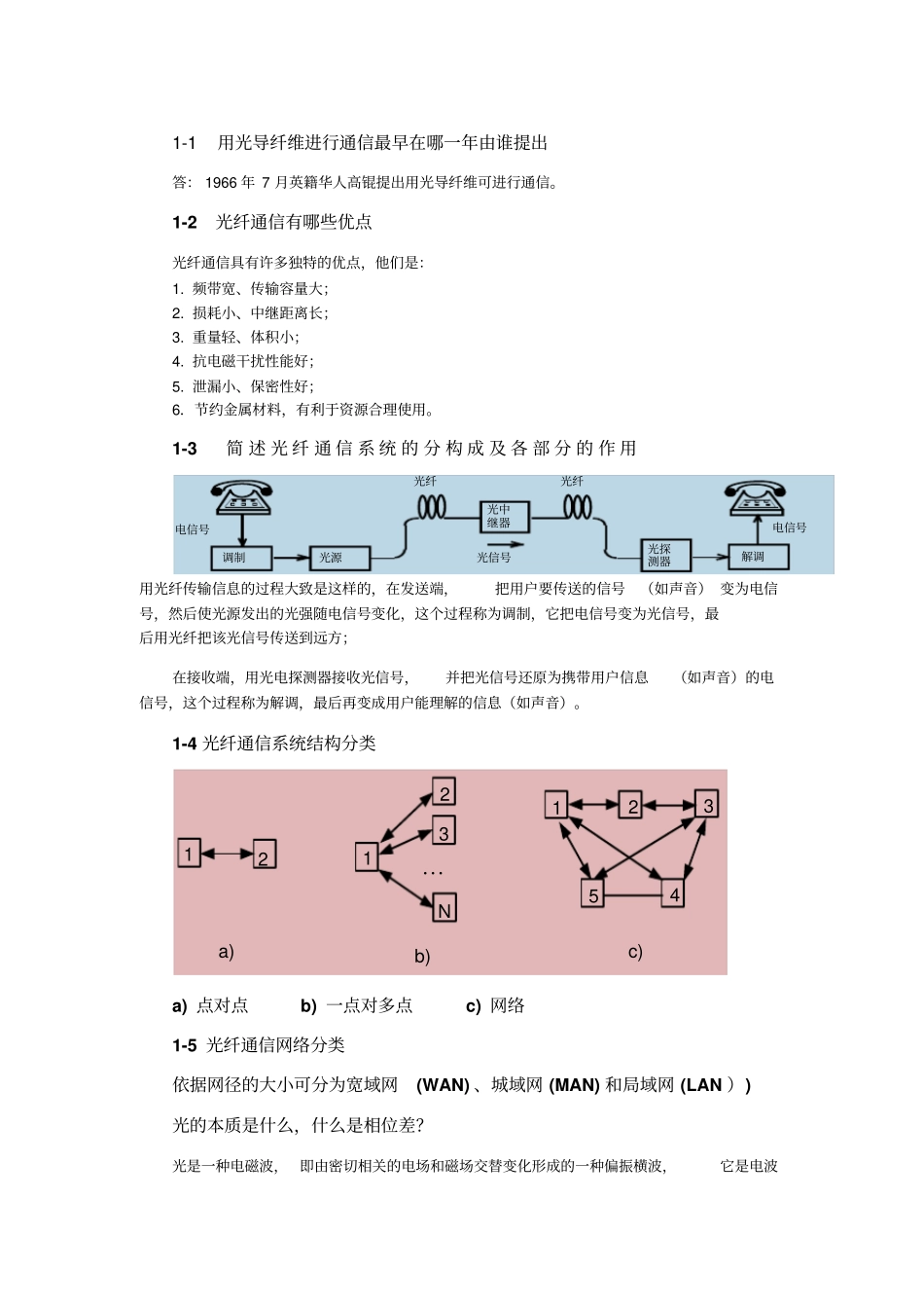 光纤通信简明教程课后思考题答案原荣_第1页