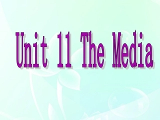 高考英语第一轮复习 Unit11 The media课件 北师大版必修4 课件