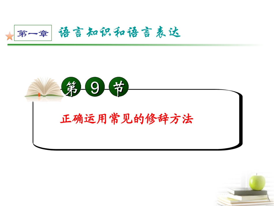 高考语文第一轮总复习第1章 第9节 正确运用常见的修辞方法课件 (广西专版) 课件_第2页