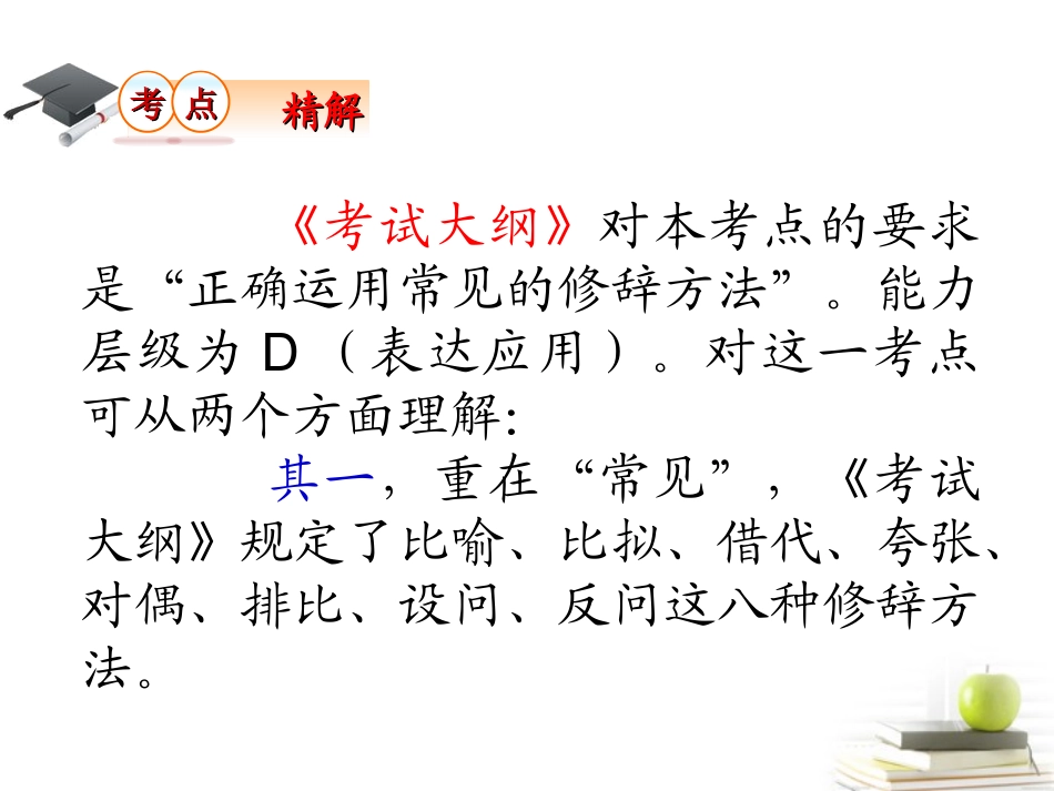 高考语文第一轮总复习第1章 第9节 正确运用常见的修辞方法课件 (广西专版) 课件_第3页