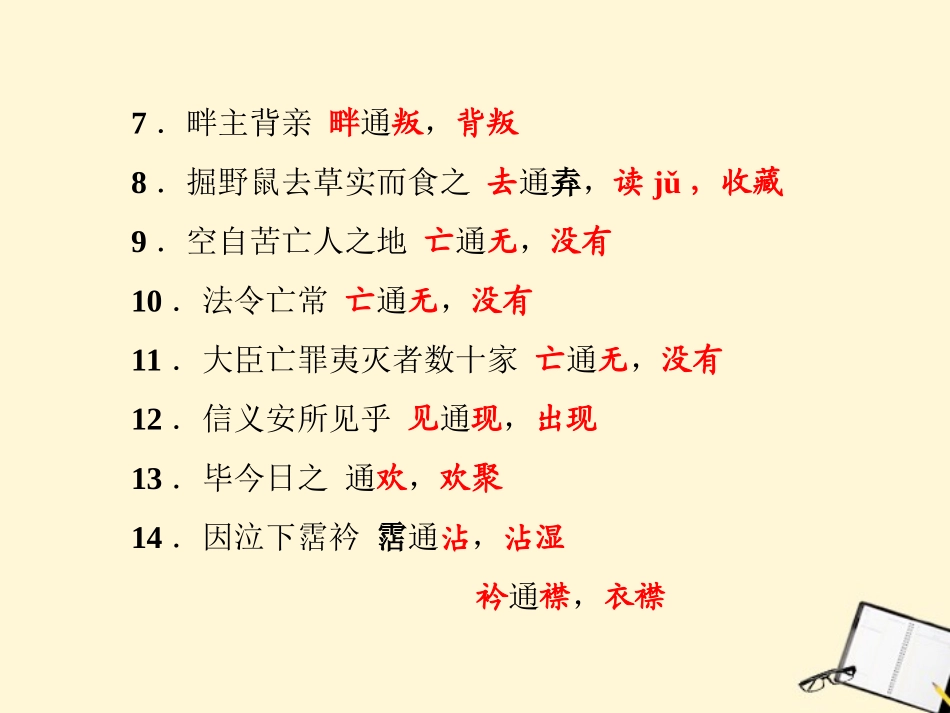 福建省高考语文 第一部分 必修四 文言文 知识梳理&链接作文课件  课件_第3页