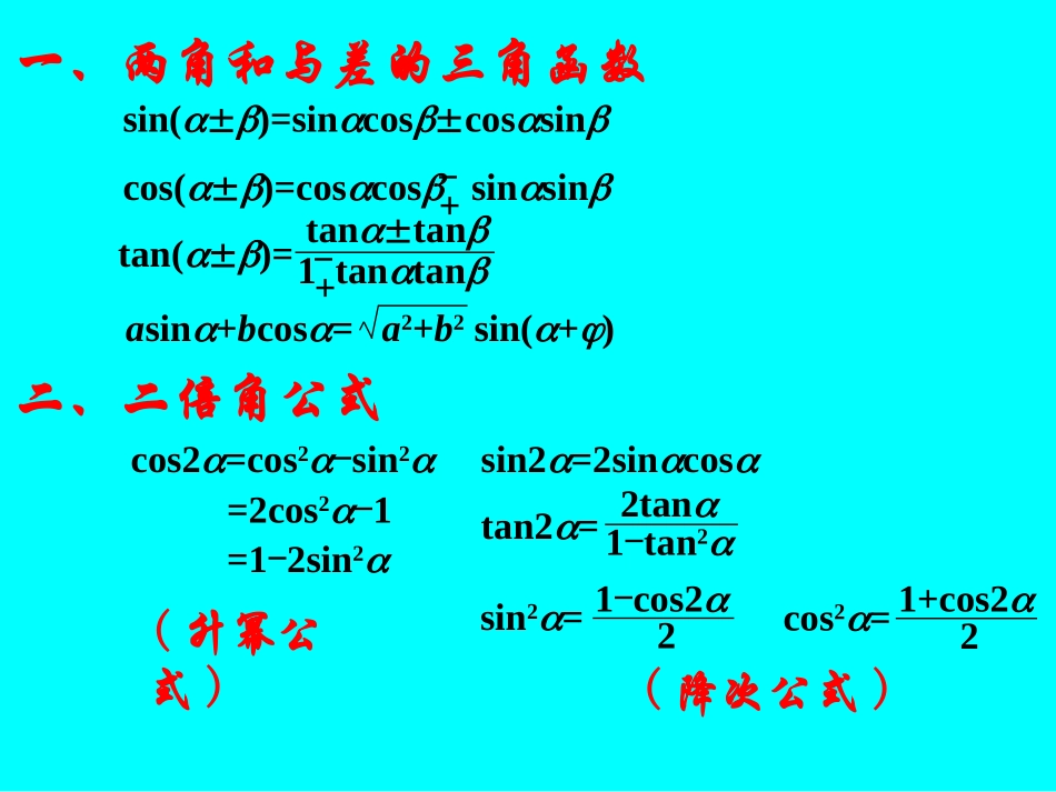 高考数学专题复习25三角公式课件_第2页