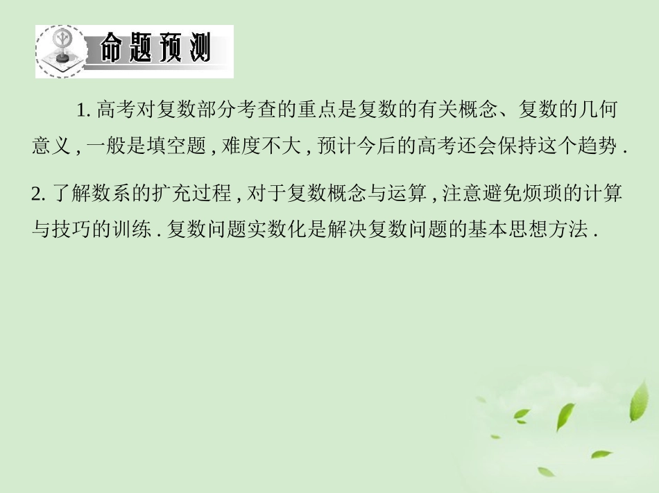 高三数学一轮复习 第十一章选修部分数系的扩充与负数的引入课件 文 课件_第3页