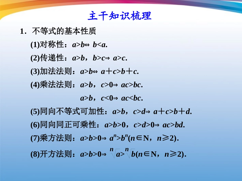 高考数学 二轮专题复习 专题1第4讲 不等式课件_第3页