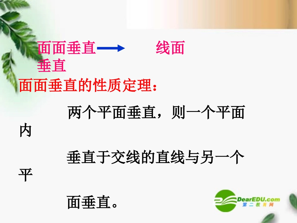 高中数学 234平面与平面垂直的性质精品课件 新人教版必修 课件_第2页