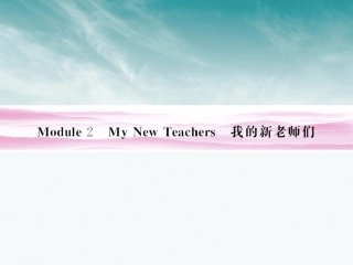 高考英语 Module 2　My New Teachers总复习课件 外研版必修1 课件