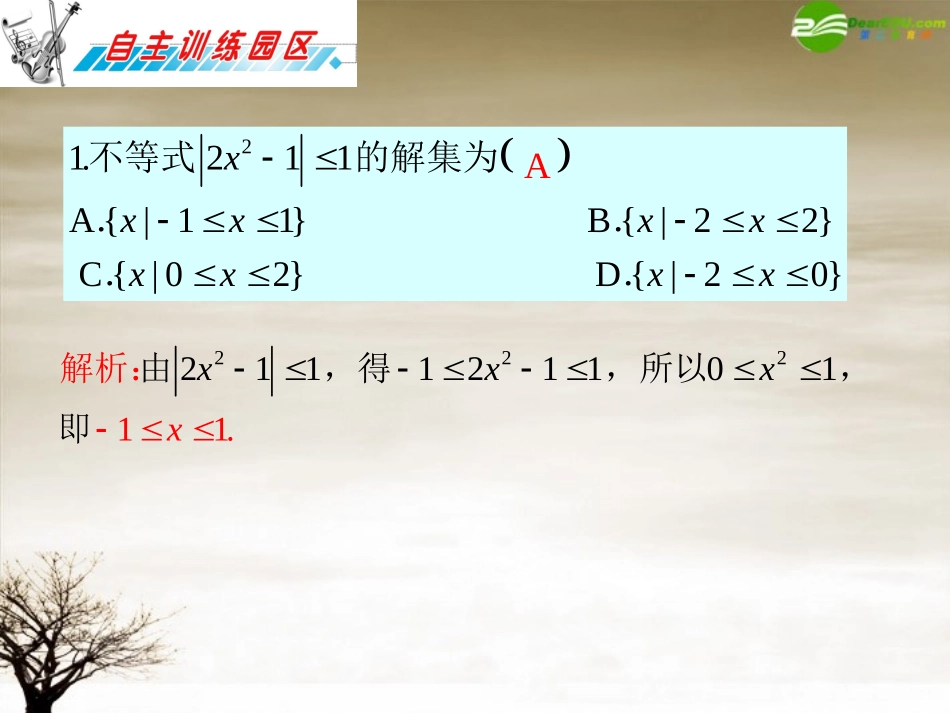 高三数学 第19章第3节不等式选讲复习课件 理 新人教版 课件_第2页