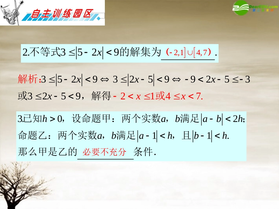 高三数学 第19章第3节不等式选讲复习课件 理 新人教版 课件_第3页