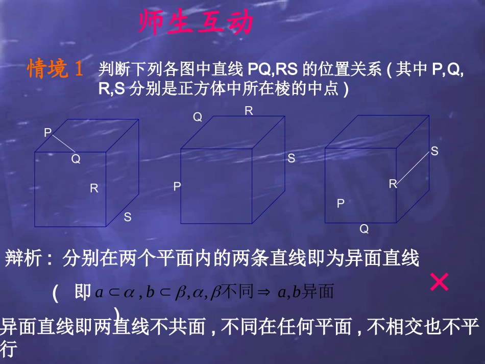 高一数学空间两条直线的位置关系 异面直线1 课件_第3页