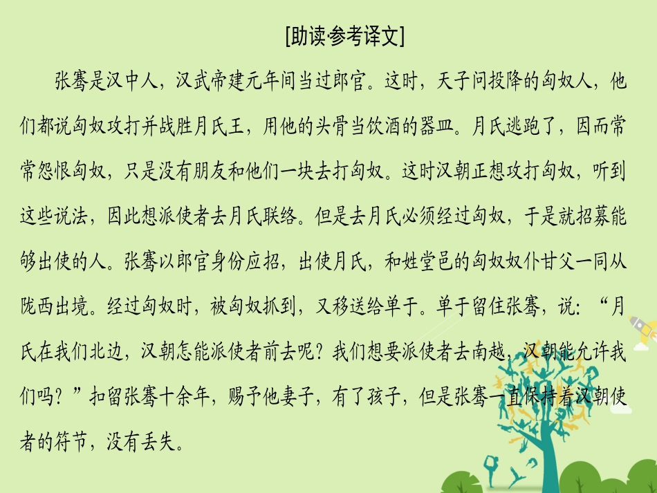 语文第一单元以国家利益为先自读文本张骞课件鲁人版选修史记蚜 课件_第2页