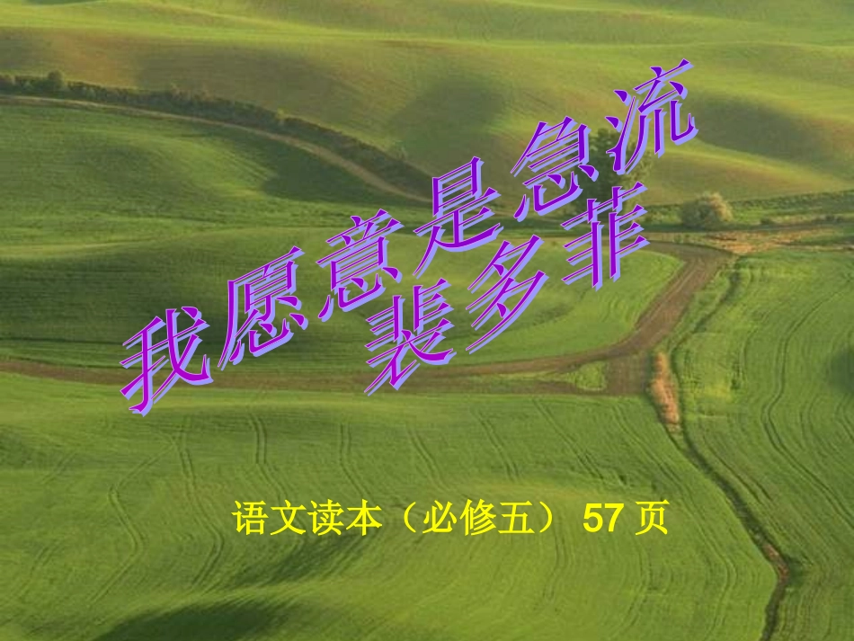 高二语文我愿意是急流教学课件_第1页