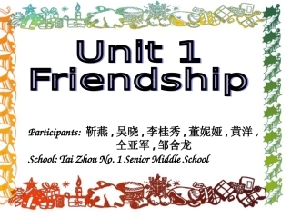 高中英语(Unit 1 Friendship)3课件 新人教版必修1 课件