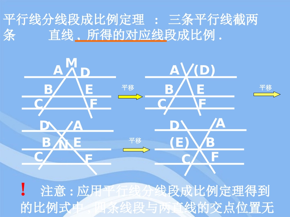 高中数学(平行线分线段成比例)课件2 新人教A版选修4-1 课件_第3页