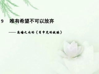 高中语文二轮复习 243 唯有希望不可以放弃(9)课件(新课标) 课件