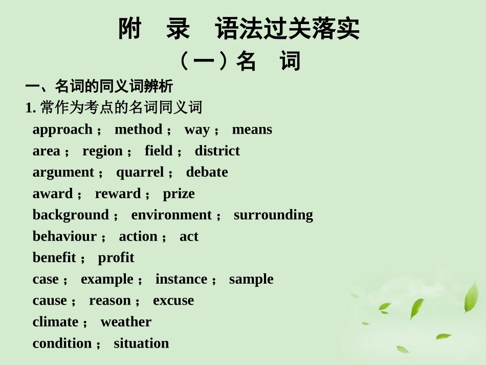 高中英语 语法过关名词辅导课件_第1页