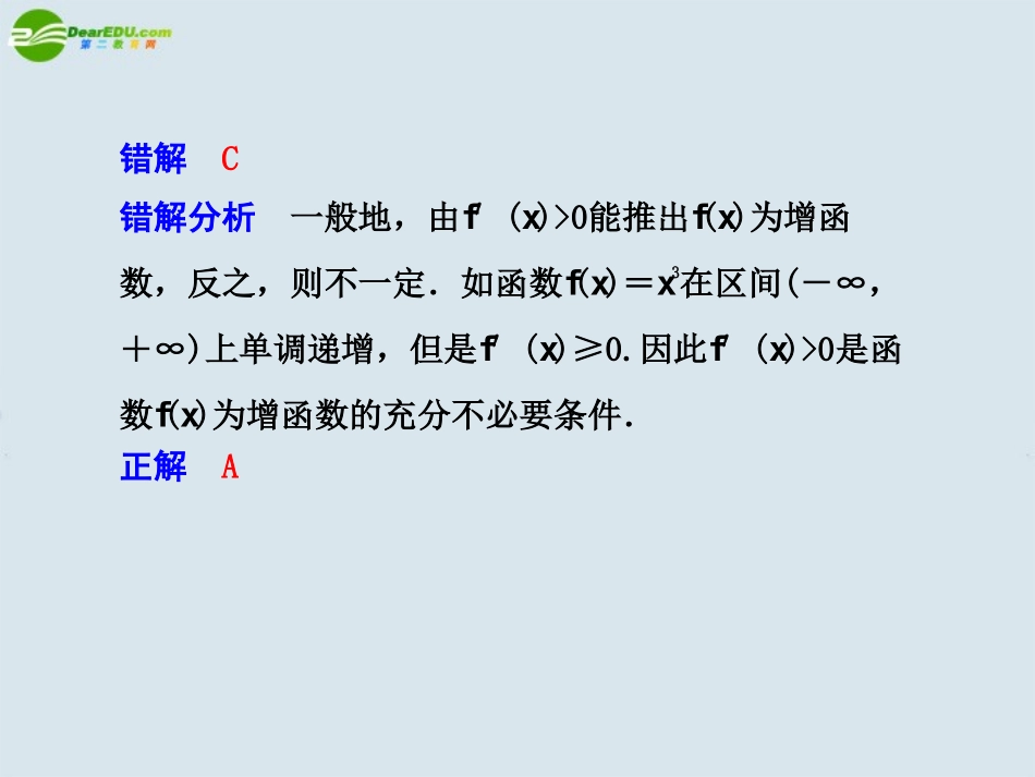 高考数学 4.1  导数求函数单调区间问题易错点分析总复习课件_第2页