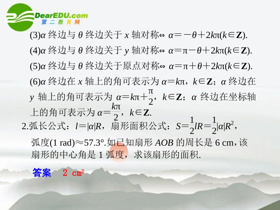 高考数学二轮复习 第3讲三角函数课件 理 大纲人教版 课件_第2页