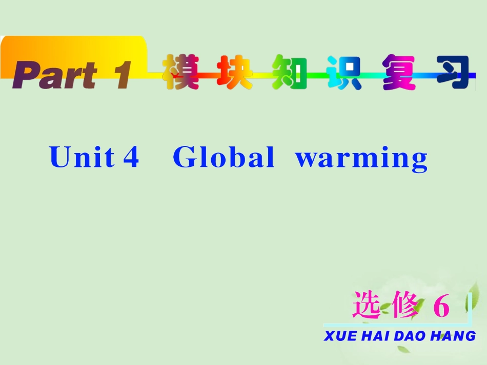 高考英语一轮复习 unit4 Global warming课件 新人教版选修6 课件_第2页