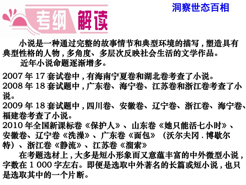 高考语文复习课件：小说类文本阅读 课件_第2页