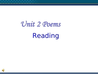 高二英语 Unit 2(Poems—Warming Up,Pre-reading and Reading Ⅱ)课件 新人教版选修6 课件