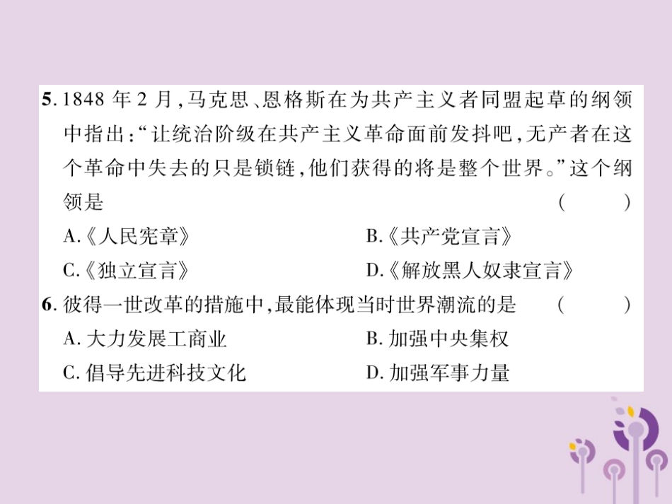 高中阶段学生招生考试检测4 世界近现代史课件_第3页