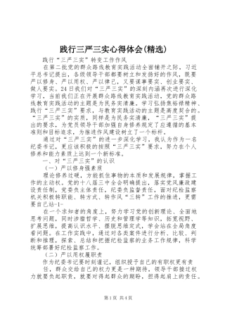 践行三严三实心得体会(精选)