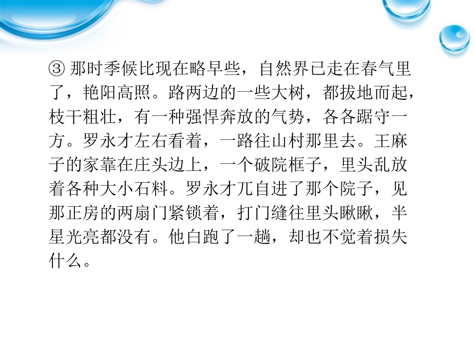 高考语文总复习 小说阅读(分析环境描写)课件 大纲人教版 课件_第3页