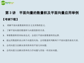 高三数学一轮复习 第4知识块第3讲平面向量的数量积及平面向量应用举例课件 北师大版 课件