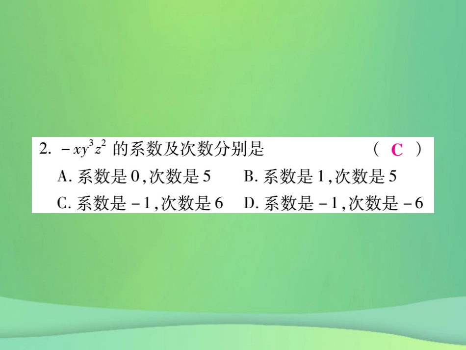 秋七年级数学上册 第3章 整式的加减 3.3 整式 3.3.1 单项式练习课件 (新版)华东师大版 课件_第3页
