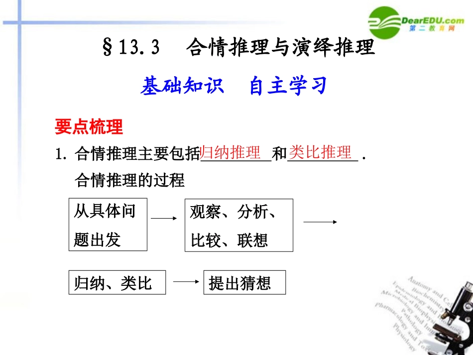 高考数学总复习 13.3 合情推理与演绎推理课件_第1页