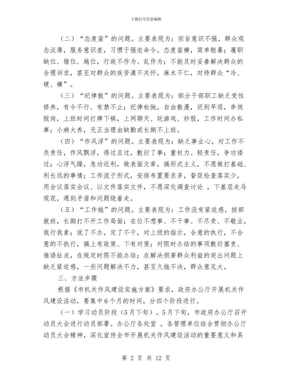 办公厅工作绩效作风建设推广实施方案与办公大楼房屋建筑与公用设施管理维护方案汇编_第2页