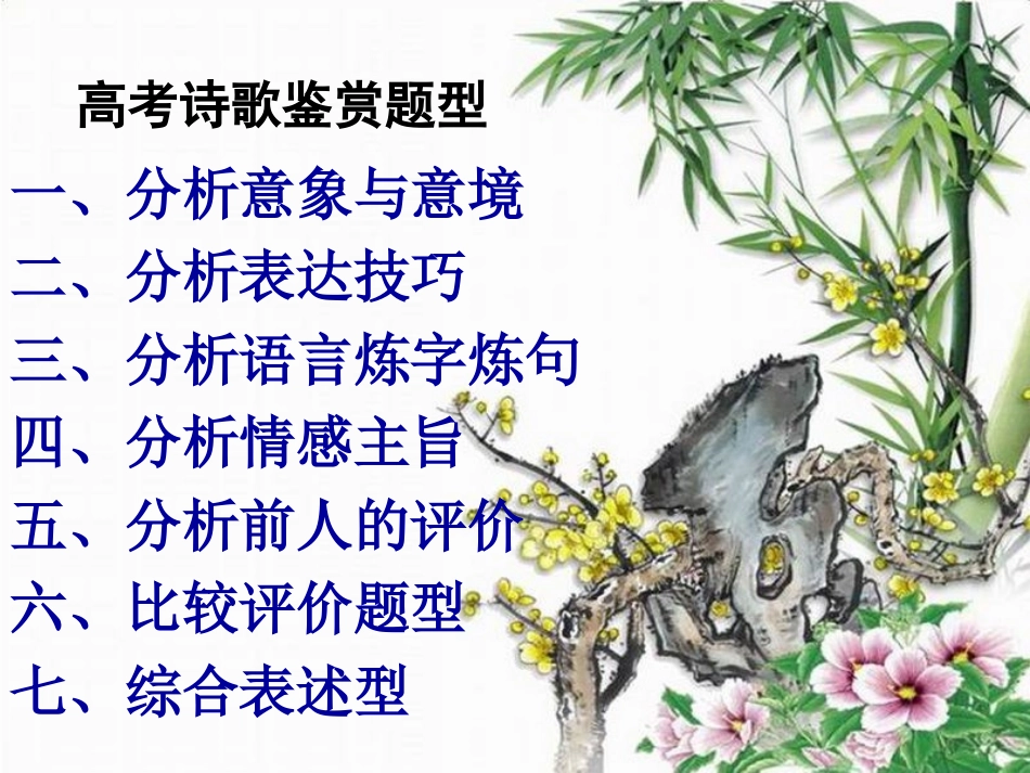 高考语文 古代诗歌鉴赏解题技巧总复习课件_第3页