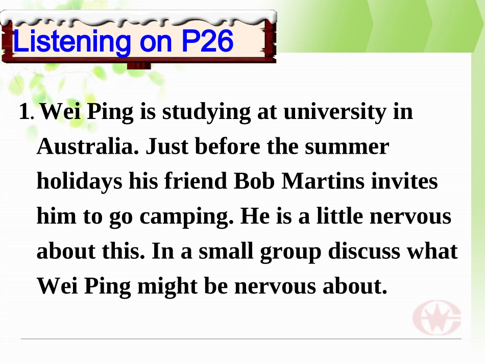 高中英语 Australia-Using language课件 新人教版选修9 课件_第2页