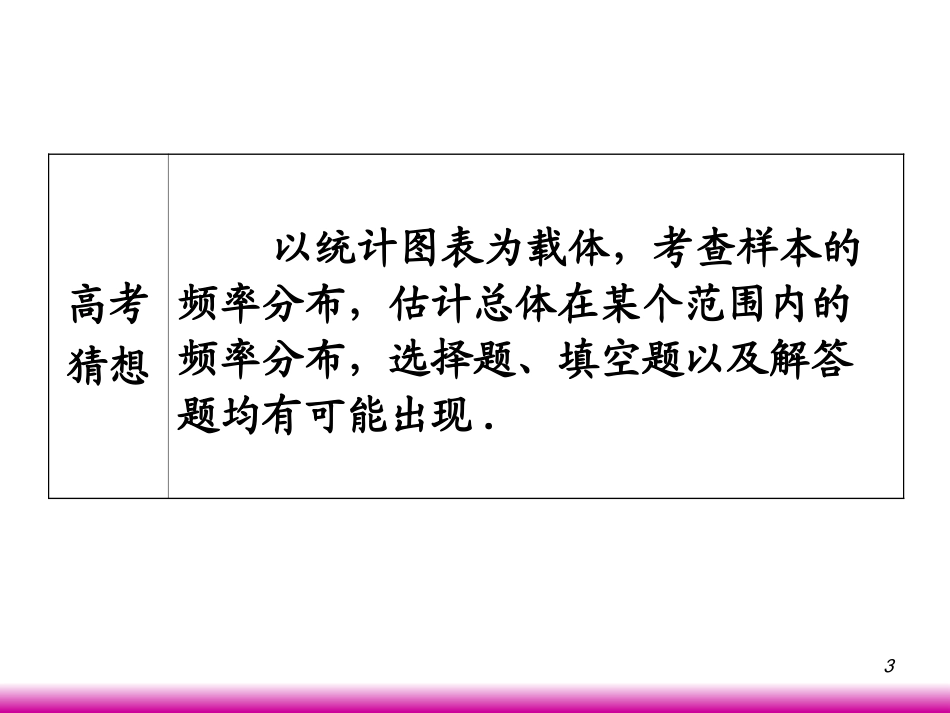高考数学第一轮总复习11.2总体分布的估计、总体期望值和方差的估计课件 文 (广西专版) 课件_第3页