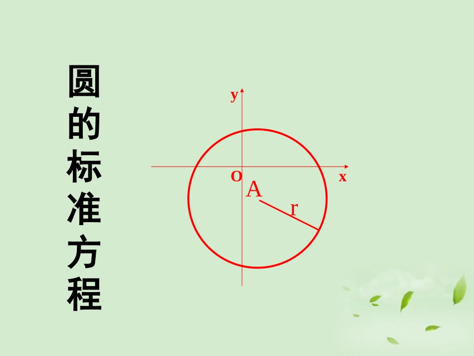 湖南省桃江四中高二数学(4.1.1 圆的标准方程)课件_第1页
