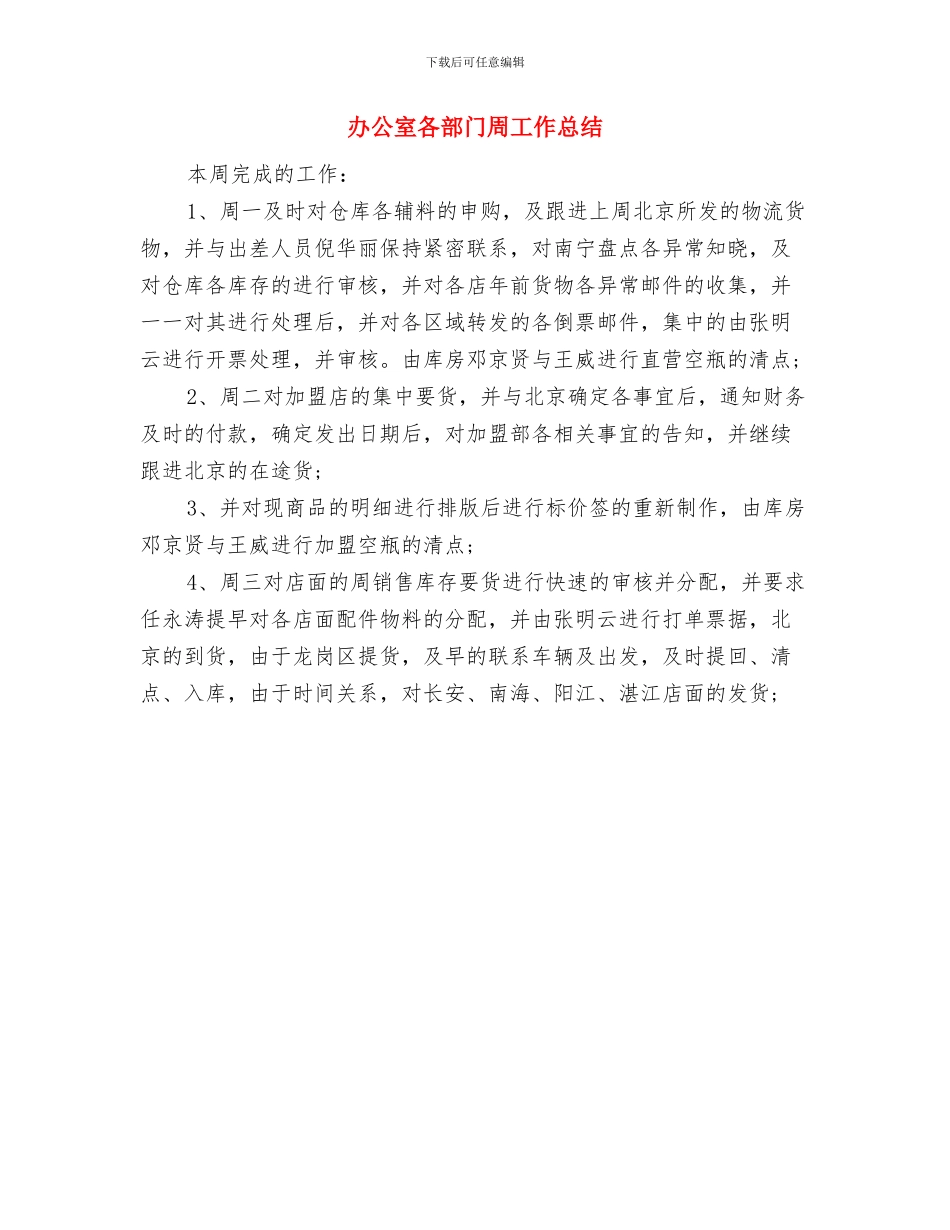 办公室司机2024年个人年终总结与办公室各部门周工作总结汇编_第3页