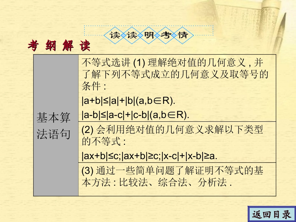 高考数学一轮复习 11.3 不等式选讲精品课件 文 新人教A版 课件_第3页